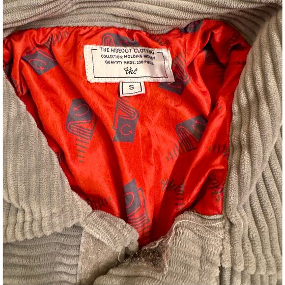 The Hideout Clothing Psychedelic Corduroy Jacket/Pants Set Size S Gray/Red - Picture 6 of 10